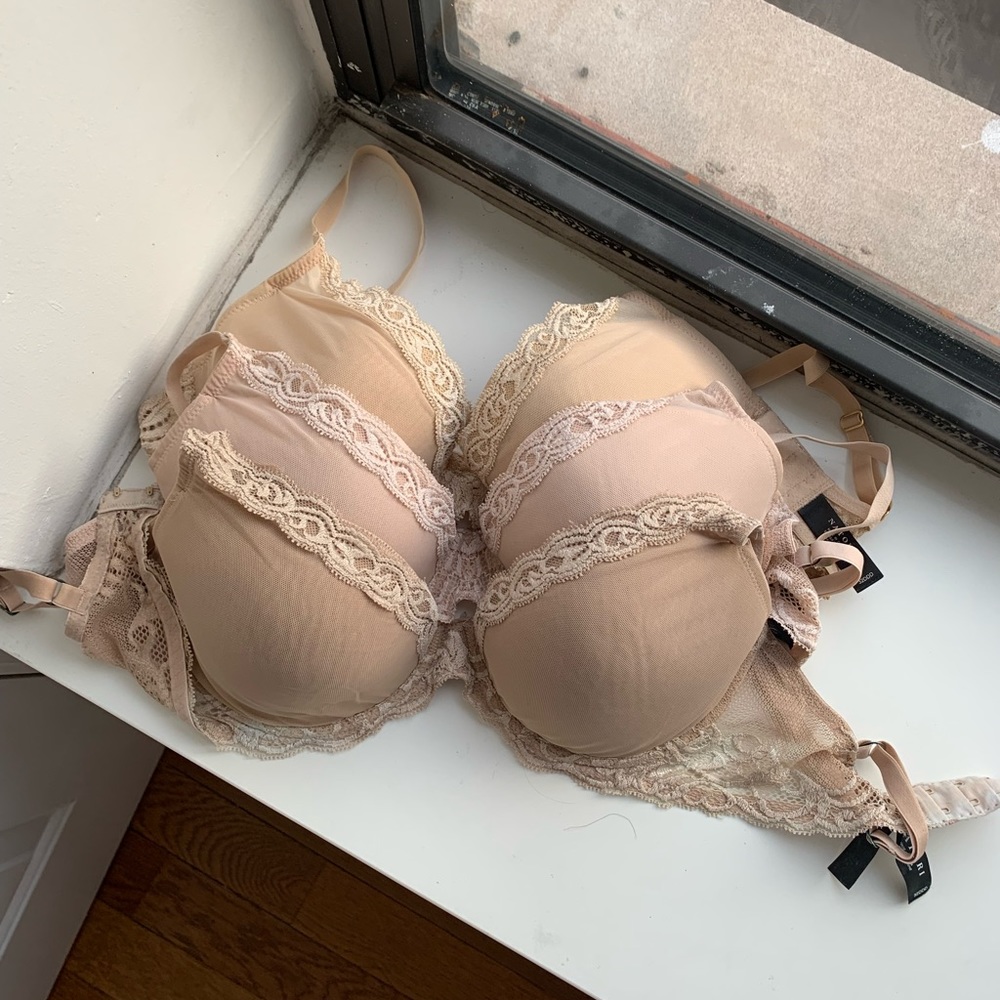 Beige Bra Bundle | 32DDD | Natori Feathers Plunge Bra